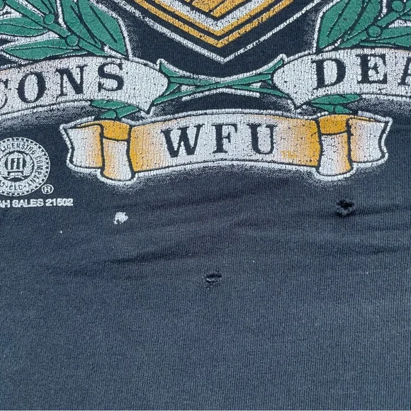 VTG 90s Wake Forest Demon Deacons RARE Single Stitch Men’s Black t-shirt size L